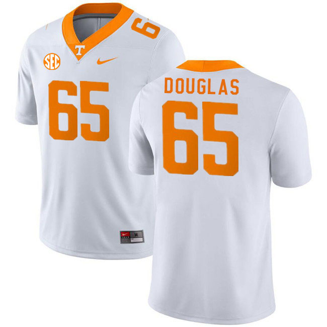 Men #65 Camron Douglas Tennessee Volunteers College Football Jerseys Stitched Sale-White - Click Image to Close